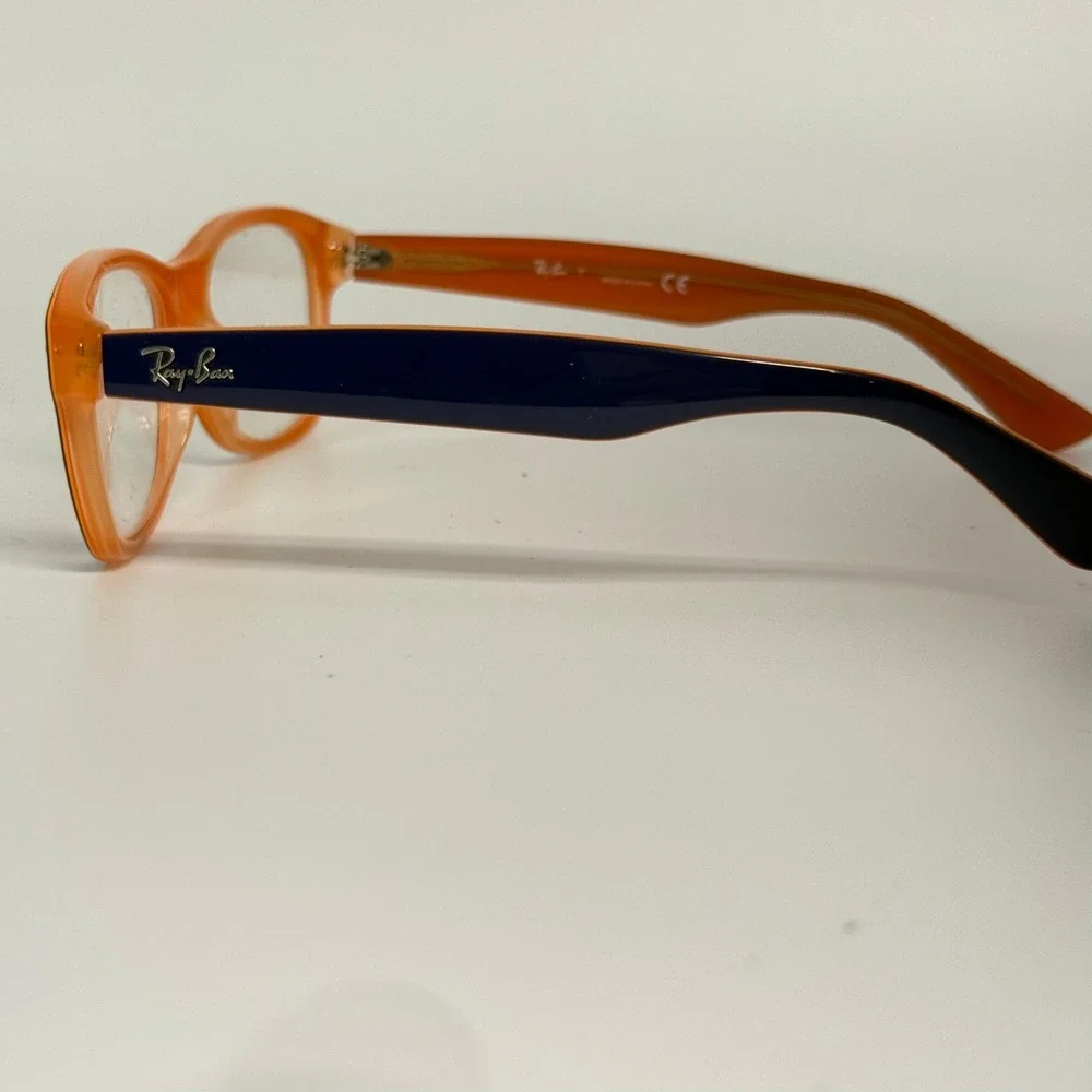 Ray-Ban Junior RB 1528 3762 Navy Blue Orange Square Eyeglass Frames 48-16-130